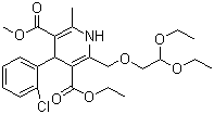 CAS # 103094-30-0, 3-Ethyl-5-methyl-4-(2-chlorophenyl)-2-(2,2-diethoxy-ethoxymethyl)-6-methyl-1,4-dihydropyridine-3,5-dicarboxylate