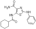 structure of CAS# 1031602-63-7, 5-[(环己基羰基)氨基]-2-(苯基氨基)-4-噻唑甲酰胺