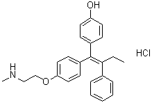 4-[(1Z)-1-[4-[2-(Methylamino)ethoxy]phenyl]-2-phenyl-1-buten-1-yl]phenol hydrochloride molecular structure (CAS 1032008-74-4)