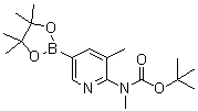 structure of CAS# 1032758-82-9, (甲基)[3-甲基-5-(4,4,5,5-四甲基-[1,3,2]二氧杂环戊硼烷-2-基)吡啶-2-基]氨基甲酸叔丁酯