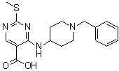 structure of CAS# 1033194-54-5, 2-(Methylthio)-4-[[1-(phenylmethyl)-4-piperidinyl]amino]-5-pyrimidinecarboxylic acid