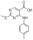 structure of CAS# 1033194-60-3, 4-[(4-Methylphenyl)amino]-2-(methylthio)-5-pyrimidinecarboxylic acid
