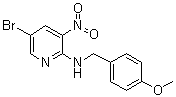 structure of CAS# 1033202-35-5, 5-溴-N-[(4-甲氧基苯基)甲基]-3-硝基-2-吡啶胺