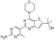 CAS # 1033739-92-2, 2-(2-Amino-4-methyl-5-pyrimidinyl)-alpha,alpha-dimethyl-4-(4-morpholinyl)thieno[3,2-d]pyrimidine-6-methanol, GNE 490