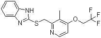 structure of CAS# 103577-40-8, 2-[3-Methyl-4-(2,2,2-trifluoroethoxy)-2-pyridinyl]methylthio-1H-benzimidazole