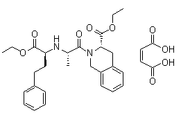 CAS # 103733-36-4, (3S)-2-[(2S)-2-[[(1S)-1-(Ethoxycarbonyl)-3-phenylpropyl]amino]-1-oxopropyl]-1,2,3,4-tetrahydro-3-isoquinolinecarboxylic acid ethyl ester (2Z)-2-butenedioate