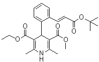 CAS # 103890-81-9, (E)-4-[2-[3-(1,1-Dimethylethoxy)-3-oxo-1-propenyl]phenyl]-1,4-dihydro-2,6-dimethyl-3,5-pyridinedicarboxylic acid ethyl methyl ester