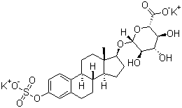 structure of CAS# 10392-35-5, beta-雌甾酚二醇-3-硫酸酯-17-葡糖苷酸二钾盐