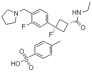 CAS # 1039399-17-1, trans-N-Ethyl-3-fluoro-3-[3-fluoro-4-(1-pyrrolidinylmethyl)phenyl]-cyclobutanecarboxamide 4-methylbenzenesulfonate