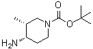 structure of CAS# 1039741-10-0, (3R,4S)-rel-4-氨基-3-甲基-1-哌啶羧酸叔丁酯