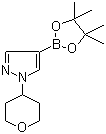 structure of CAS# 1040377-03-4, 1-(Tetrahydropyran-4-yl)-1H-pyrazole-4-boronic acid pinacol ester