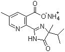CAS 登录号：104098-49-9, 甲基咪草烟, 甲咪唑烟酸铵盐, (RS)-2-(4-异丙基-4-甲基-5-氧-1H-咪唑啉-2-基)-5-甲基吡啶-3-羧酸铵盐