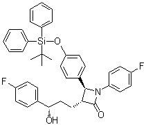 CAS # 1042722-66-6, (3R,4S)-4-[4-[[(1,1-Dimethylethyl)diphenylsilyl]oxy]phenyl]-1-(4-fluorophenyl)-3-[(3S)-3-(4-fluorophenyl)-3-hydroxypropyl]-2-azetidinone
