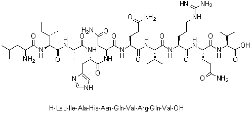 CAS 登录号：1044508-68-0, L-亮氨酰-L-异亮氨酰-L-丙氨酰-L-组氨酰-L-天冬氨酰胺酰-L-谷氨酰胺酰-L-缬氨酰-L-精氨酰-L-谷氨酰胺酰-L-缬氨酸
