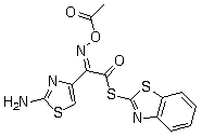 structure of CAS# 104797-47-9, 2-Mercaptobenzothiazolyl (Z)-2-(2-amino-4-thiazolyl)-2-acetyloxyiminoacetate