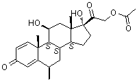 CAS # 1048031-82-8, (6beta,11beta)-21-(Acetyloxy)-11,17-dihydroxy-6-methylpregna-1,4-diene-3,20-dione