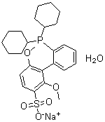structure of CAS# 1049726-96-6, 2'-(Dicyclohexylphosphino)-2,6-dimethoxy-[1,1'-biphenyl]-3-sulfonic acid sodium salt hydrate (1:1:1)