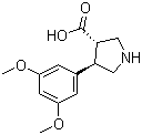 structure of CAS# 1049980-13-3, (3S,4R)-4-(3,5-Dimethoxyphenyl)pyrrolidine-3-carboxylic acid