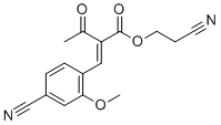 CAS 登录号：1050477-39-8, (Z)-2-氰基乙基2-(4-氰基-2-甲氧基苄亚基)-3-氧代丁酸酯
