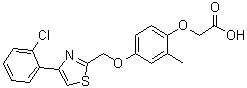 CAS 登录号：1050506-75-6, 2-[4-[[4-(2-氯苯基)-2-噻唑基]甲氧基]-2-甲基苯氧基]乙酸