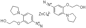 CAS # 105185-95-3, Bis[3-(2-hydroxyethoxy)-4-(1-pyrrolidinyl)benzenediazonium] tetrachlorozincate
