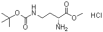 structure of CAS# 1052649-77-0, (2R)-2-氨基-4-[[叔丁氧羰基]氨基]丁酸甲酯盐酸盐