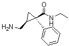CAS # 105310-07-4, cis-2-(Aminomethyl)-N-ethyl-1-phenylcyclopropanecarboxamide, F 2800, N-Deethylated milnacipran
