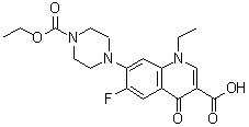 structure of CAS# 105440-01-5, 7-[4-(Ethoxycarbonyl)-1-piperazinyl]-1-ethyl-6-fluoro-1,4-dihydro-4-oxo-3-quinolinecarboxylic acid