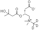 structure of CAS# 1058636-00-2, (2R)-3-羧基-2-(3-羟基-3-甲基-1-氧代丁氧基)-N,N-二甲基-N-(三氘甲基)-1-丙铵内盐