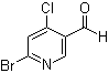 structure of CAS# 1060811-24-6, 6-溴-4-氯-3-吡啶甲醛