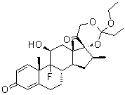 CAS 登录号：1062-09-5, (11beta,16beta)-17,21-[(1-乙氧基丙基亚基)二(氧基)]-9-氟-11-羟基-16-甲基孕甾-1,4-二烯-3,20-二酮