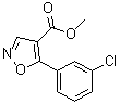 structure of CAS# 1065074-27-2, 5-(3-氯苯基)-4-异恶唑羧酸甲酯