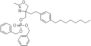 CAS 登录号：1065472-74-3, 磷酸[4,5-二氢-2-甲基-4-[2-(4-辛基苯基)乙基]-4-恶唑基]甲基酯 二(苄基)酯