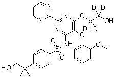 CAS # 1065472-91-4, 4-(2-Hydroxy-1,1-dimethylethyl)-N-[6-(2-hydroxyethoxy-1,1,2,2-d<sub>4</sub>)-5-(2-methoxyphenoxy)[2,2'-bipyrimidin]-4-yl]benzenesulfonamide