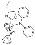 CAS # 1065474-88-5, (2S)-1-[(4R)-4,5-Dihydro-4-(1-methylethyl)-2-oxazolyl]-2-(diphenylphosphino)ferrocene, (2Rp)-1-[(4R)-4,5-Dihydro-4-(1-methylethyl)-2-oxazolyl]-2-(diphenylphosphino)ferrocene