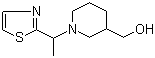CAS # 1065484-60-7, 1-[1-(2-Thiazolyl)ethyl]-3-piperidinemethanol