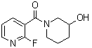 structure of CAS# 1065484-91-4, (2-Fluoro-3-pyridinyl)(3-hydroxy-1-piperidinyl)methanone