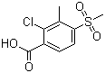 structure of CAS# 106904-09-0, 2-Chloro-3-methyl-4-methylsulfonylbenzoic acid