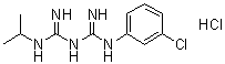 structure of CAS# 1071546-52-5, N-(3-氯苯基)-N'-(异丙基)亚胺基二亚氨甲酰胺盐酸盐