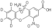 CAS 登录号：1072125-53-1, 3-硝基-4-(五氘苯氧基)-5-氨基磺酰基苯甲酸