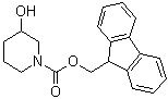 structure of CAS# 1072502-05-6, 3-羟基-1-哌啶羧酸芴甲基酯
