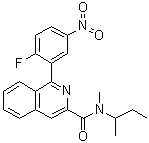 structure of CAS# 107257-28-3, 1-(2-氟-5-硝基苯基)-N-甲基-N-(1-甲基丙基)-3-异喹啉甲酰胺