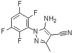 structure of CAS# 1072944-90-1, 5-Amino-3-methyl-1-(2,3,5,6-tetrafluorophenyl)-1H-pyrazole-4-carbonitrile