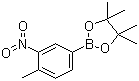 CAS # 1072945-06-2, 4-Methyl-3-nitrophenylboronic acid pinacol ester, 4,4,5,5-Tetramethyl-2-(4-methyl-3-nitrophenyl)-1,3,2-dioxaborolane