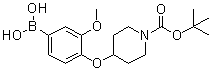 CAS 登录号：1072946-30-5, 4-(4-硼酸基-2-甲氧基苯氧基)-1-哌啶羧酸叔丁酯