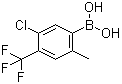 structure of CAS# 1072946-33-8, [5-Chloro-2-methyl-4-(trifluoromethyl)phenyl]boronic acid
