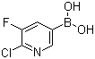 CAS 登录号：1072946-66-7, 6-氯-5-氟吡啶-3-硼酸