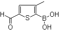 structure of CAS# 1072952-28-3, (5-甲酰基-3-甲基-2-噻吩基)硼酸