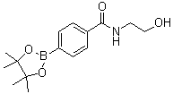 structure of CAS# 1073353-51-1, N-(2-羟基乙基)-4-(4,4,5,5-四甲基-1,3,2-二氧硼杂环戊烷-2-基)苯甲酰胺