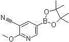 structure of CAS# 1073354-05-8, 2-甲氧基-5-(4,4,5,5-四甲基-1,3,2-二氧杂环戊硼烷-2-基)烟腈